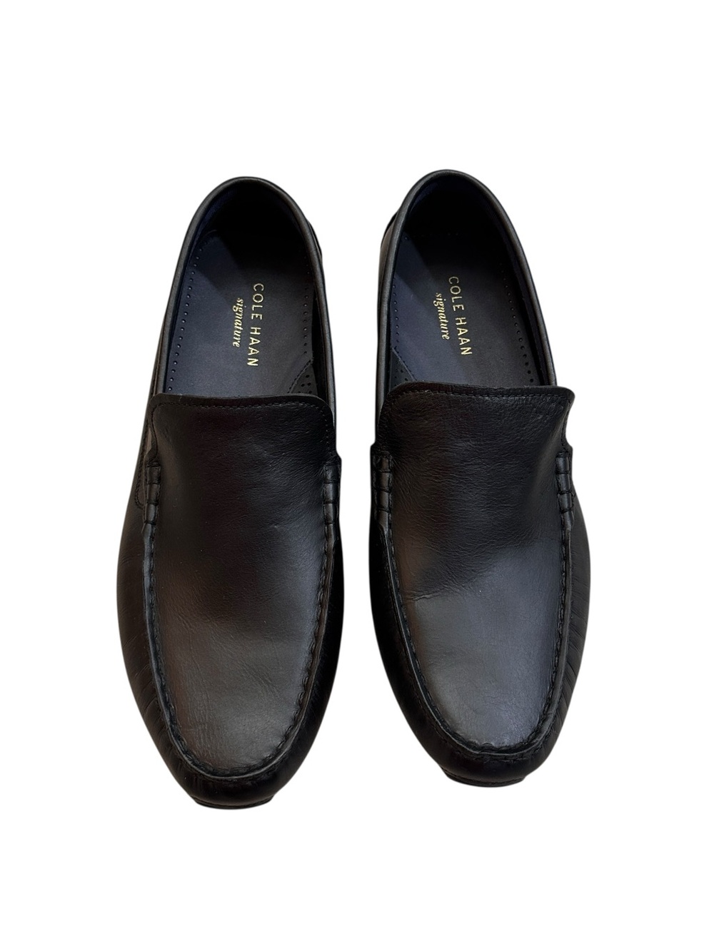 COLE HAAN GRAND+ VENETIAN Black Leather Driver Loafers Men’s size 11.5